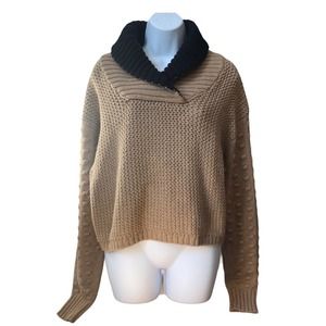 See by Chloe Brown Alpaca Wool Pullover Sweater